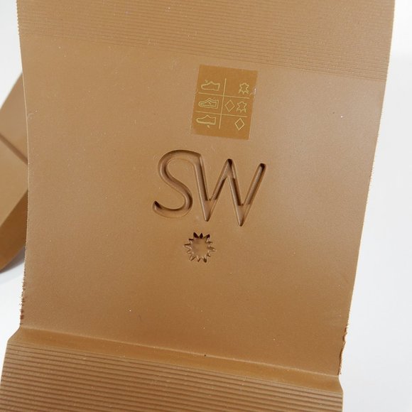 STUART WEITZMAN Cassie Flat SANDALS Size 37 6.5 Silver Metallic Leather NEW $250 - Picture 9 of 10